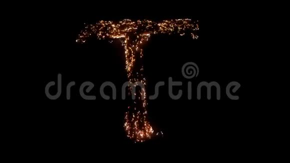 字母T烧在黑色背景上视频的预览图