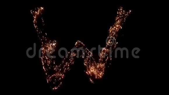 字母W烧在黑色背景上视频的预览图