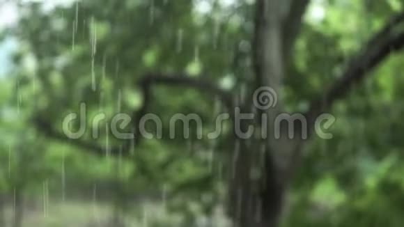 雨天被雨滴覆盖落下图形和标题背景视频的预览图