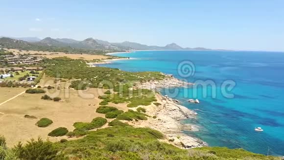 撒丁岛全景景观夏季概念从蒙特图恩山景视频的预览图