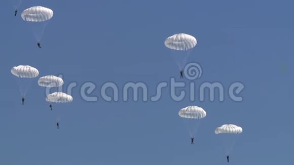 跳伞者在蓝天中翱翔坠落视频的预览图