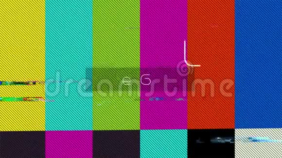 电视中模拟信号上的坏信号具有VCS信号干扰的图像独特设计抽象数字动画视频的预览图