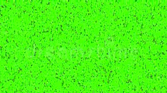 黑色粒子在绿色背景上下雨视频的预览图
