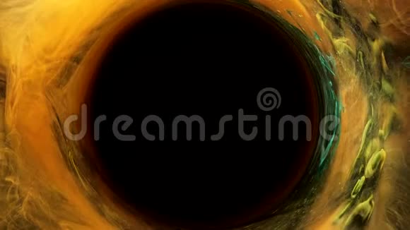 墨汁漩涡日食黑洞金圆视频的预览图