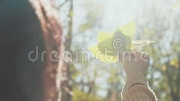 一个女孩手中的叶子视频的预览图