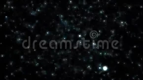 抽象运动背景蓝色粒子星星火花无缝环4k视频的预览图
