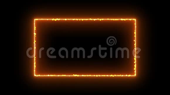 黑色背景上的霓虹灯橙色框架视频的预览图
