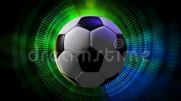 旋转足球作为三维动画运动图形背景在全高清视频的预览图