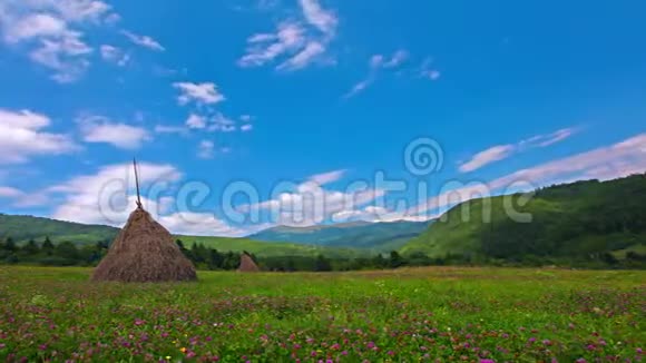 夏季景观与小屋时光流逝视频的预览图