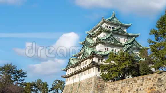 日本名古屋名古屋城堡延时录像视频的预览图