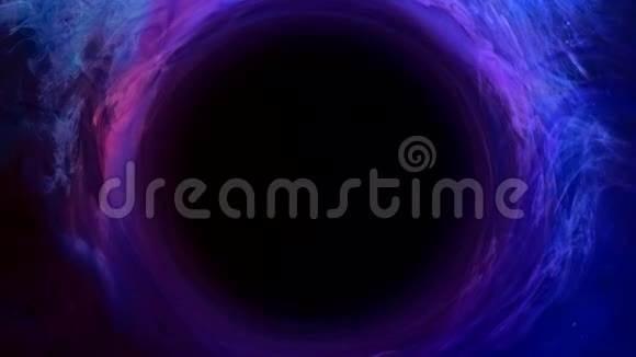 墨汁漩涡宇宙崩塌黑洞蓝圈视频的预览图