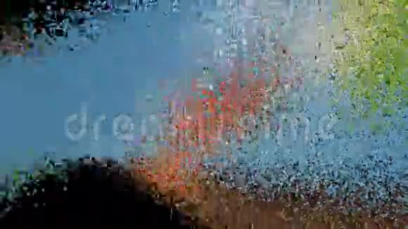 神奇的波基带有移动和闪烁粒子的抽象背景视频的预览图