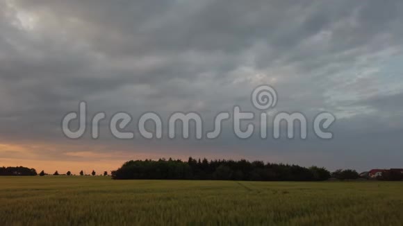 大麦场的日落全景视频的预览图