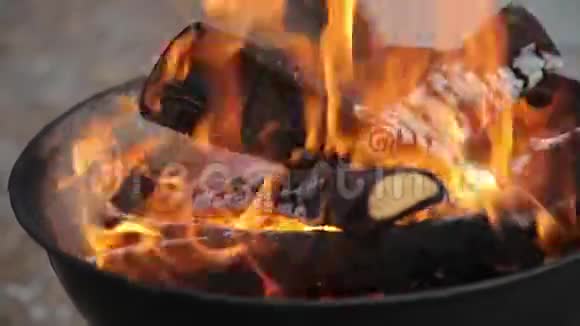 在一个圆形的小花园里烧柴火视频的预览图