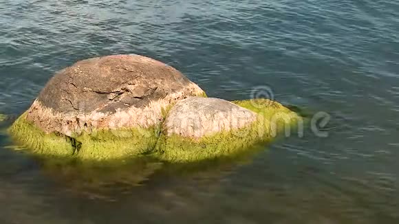 碧波荡漾的大熊湖上的浮石视频的预览图