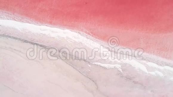 异国他乡的神奇风景粉红盐湖视频的预览图