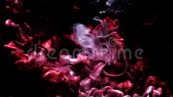 液体爆发动画红紫色烟雾视频的预览图