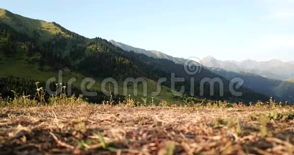 在大自然中奔跑山区一个跑步的人运动鞋的风景视频的预览图