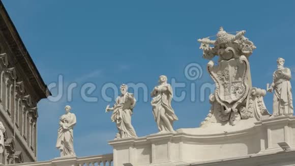 罗马梵蒂冈圣彼得广场的雕像潘视频的预览图