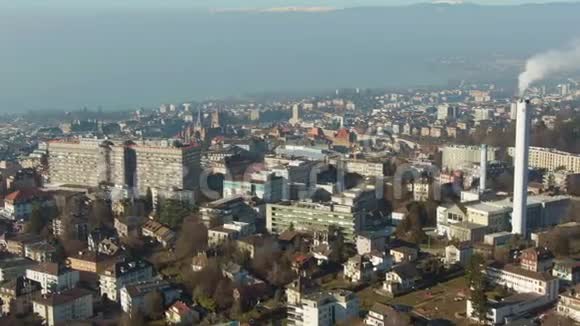 洛桑市和日内瓦湖沃德瑞士鸟瞰图视频的预览图