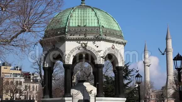 德国喷泉在Sultanahmet广场视频的预览图