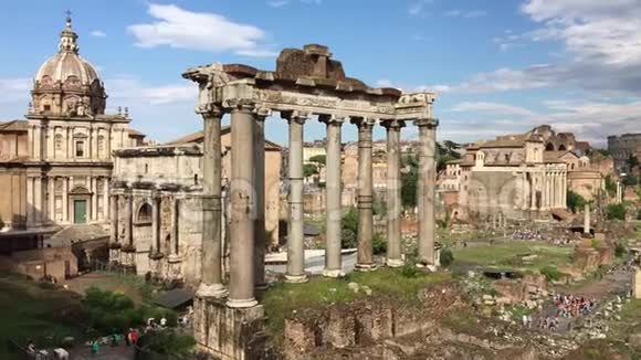 4k意大利罗马罗马罗马论坛古遗址的俯视图视频的预览图
