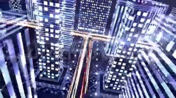 数字夜城运动图形视频的预览图