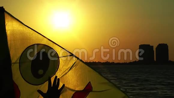 日落时的风筝玩具视频的预览图