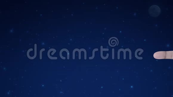 手指在梦幻夜空和月亮上的问号标志图标商务客户服务和支持概念视频的预览图