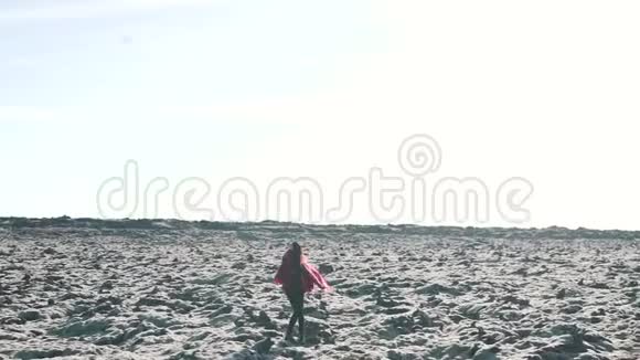 女孩走在石头上视频的预览图