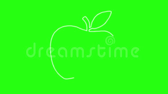 苹果图标手绘卡通动画涂鸦在绿色屏幕视频的预览图