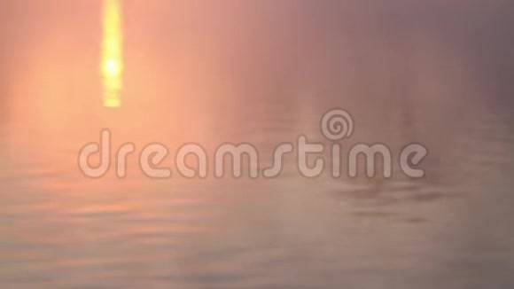 太阳轨道在雾蒙蒙的河流视频的预览图