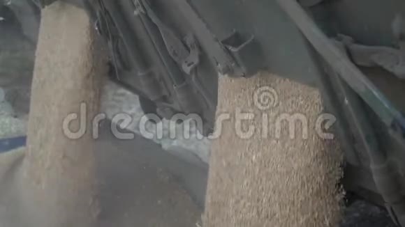 小麦从卡车里涌出的慢镜头视频的预览图