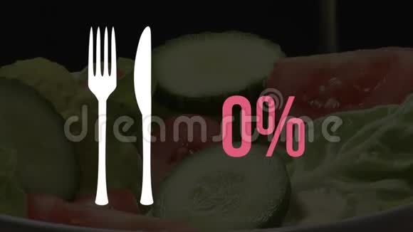 背景食品制粉的秆符号和百分比视频的预览图