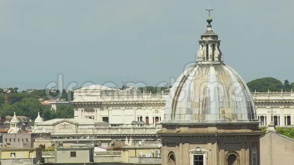 教堂穹顶城市天际线意大利罗马视频的预览图
