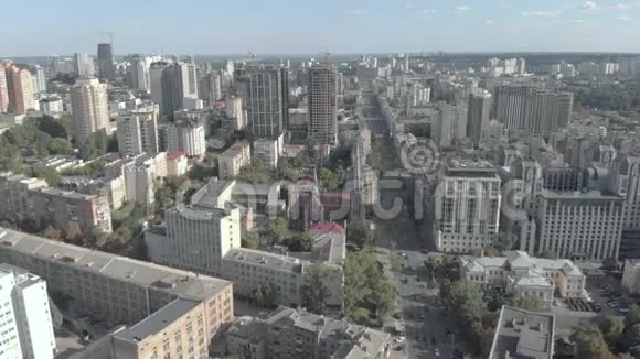 基辅乌克兰城市景色空中景观视频的预览图