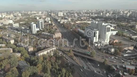 基辅乌克兰城市景色空中景观视频的预览图