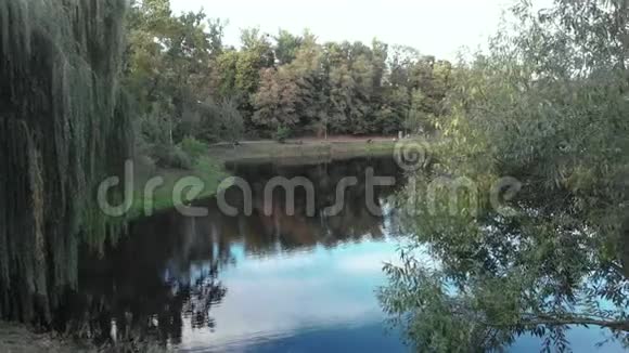 尼夫基公园的湖基辅乌克兰空中景观视频的预览图