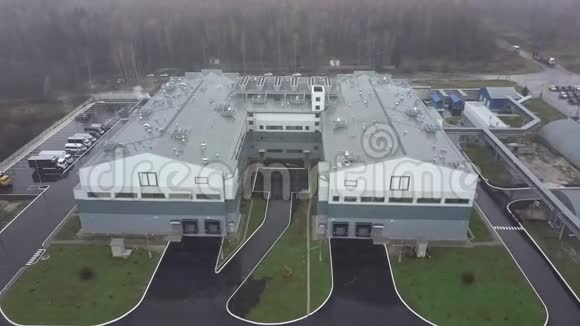 现代厂房的空中外观景观视频的预览图