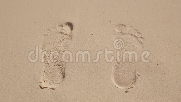 沙滩上的脚印视频的预览图