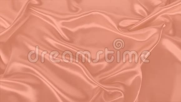 美丽的丝织物精致的桃色浅橙色悬垂小褶皱柔和流动豪华婚礼概念视频的预览图