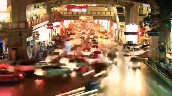 曼谷晚上堵车时间流逝视频的预览图