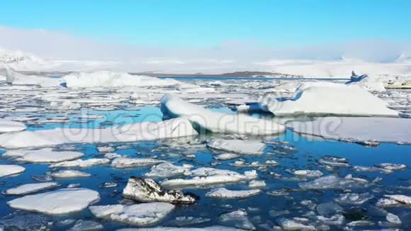 冰岛冰山湖冰川全球变暖视频的预览图