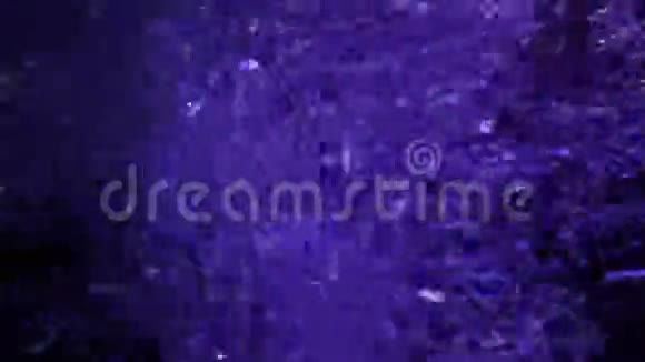 水泡抽象背景生活在水族馆紫色脉动视频的预览图