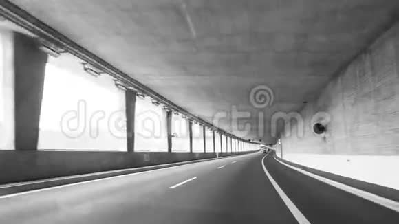 司机POV快速驾驶瑞士隧道大无限透视视频的预览图