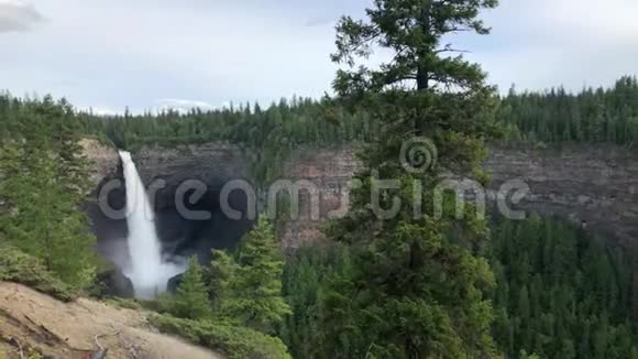 加拿大不列颠哥伦比亚省韦尔斯格雷省公园赫尔姆肯瀑布视频的预览图
