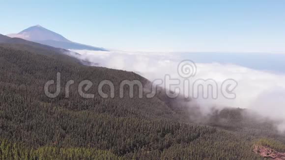 大规模鸟瞰特内里夫岛的主要吸引力泰德火山鸟瞰国家视频的预览图