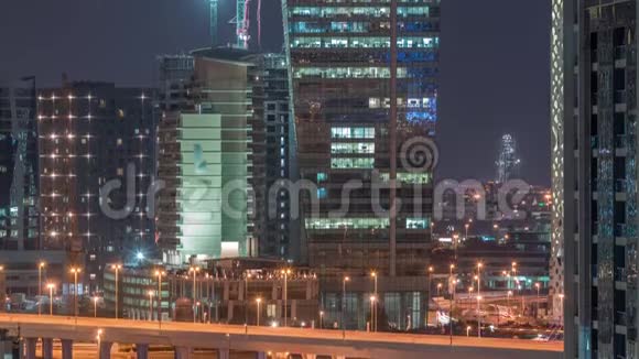 迪拜美丽的灯光和空中延时视频的预览图