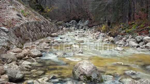 秋季阿尔普谷的风景水流视频的预览图
