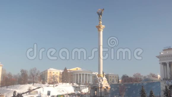 独立广场迈丹基辅乌克兰冬天视频的预览图